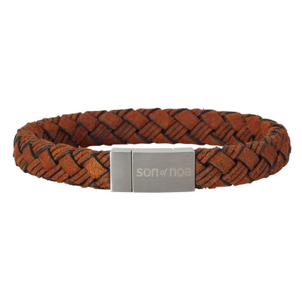 Herrearmbånd i calvelskinn, brun, 19 cm. SON of NOA - 897003BROWN19